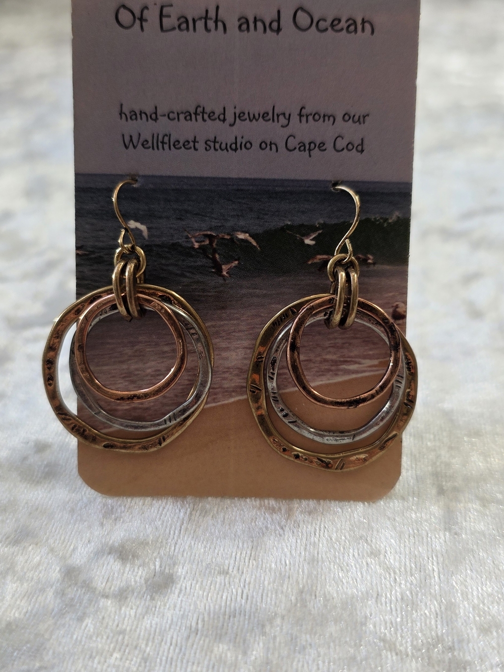 NWT Sunrise Earrings Mixed Metal Triple Boho-chic Hoops